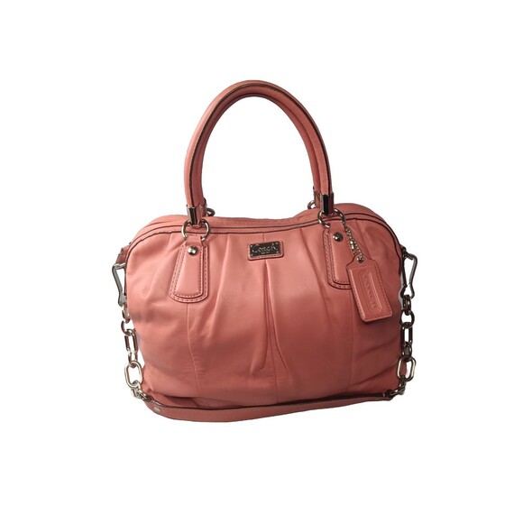 Coach Kristin Leather Pleated Satchel Bag F15339 Burnt Orange Handbag - Picture 4 of 16